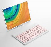 Valkyrie BL30 Bluetooth 10 inç Ios Windows Android Uyumlu Kablosuz Klavye - Türkçe - Şarjlı-Sessiz Multimedia - Ultra İnce Pembe - 6
