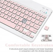 Valkyrie BL30 Bluetooth 10 inç Ios Windows Android Uyumlu Kablosuz Klavye - Türkçe - Şarjlı-Sessiz Multimedia - Ultra İnce Pembe - 8