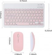 Valkyrie Bluetooth Ios Ipad Android Windows Uyumlu Klavye Mouse Seti - Sessiz - Şarjlı - Combo - Ultra İnce - Türkçe - Kablosuz Pembe - 3