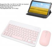 Valkyrie Bluetooth Ios Ipad Android Windows Uyumlu Klavye Mouse Seti - Sessiz - Şarjlı - Combo - Ultra İnce - Türkçe - Kablosuz Pembe - 4