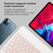 Valkyrie Bluetooth Ios Ipad Android Windows Uyumlu Klavye Mouse Seti - Sessiz - Şarjlı - Combo - Ultra İnce - Türkçe - Kablosuz Pembe - 6
