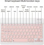Valkyrie Bluetooth Ios Ipad Android Windows Uyumlu Klavye Mouse Seti - Sessiz - Şarjlı - Combo - Ultra İnce - Türkçe - Kablosuz Pembe - 7