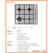 Silverline AS5631X01 İnox Ankastre Ocak - 2