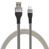 İmeng Lenovo Tab M7 TB-7305F 3.1A UsbA to Micro Örgülü Data ve Şarj Hızlı Kablosu Gri - 1