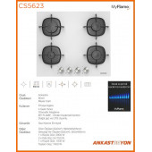 Silverline CS5623W01 Beyaz Cam Ankastre Ocak 9 Kademeli - 2