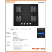Silverline CS5623B01 Siyah Cam Ankastre Ocak 9 Kademeli - 2
