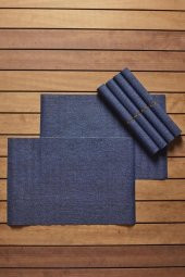 Perotti Bready Hasır Görünümlü 6 Lı Amerikan Servis Lacivert 15298 thumbnail 3