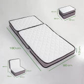 Yatak Deluxe Pack Kuştüyü Sünger Katlanır Beyaz 90x190 - 3