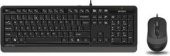 A4 Tech F1010 Usb Kablolu Q Klavye Mouse Seti Gri - 1