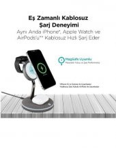 Ttec AirCharger Trio M MagSafe Uyumlu 3ü 1 Arada iPhone  Apple Watch AirPods Kablosuz Hızlı Şarj Standı - 2