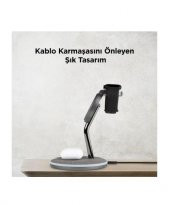 Ttec AirCharger Trio M MagSafe Uyumlu 3ü 1 Arada iPhone  Apple Watch AirPods Kablosuz Hızlı Şarj Standı - 6