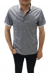 Taşkın Yakalı Slim Fit Kısa Kol Erkek Tişört 6103 - 1