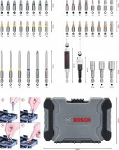 Bosh Professional 43 Parça Vidalama Seti Extra Hard Tornavida Ucu ve Lokma Anahtarı Set - 3