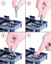 Bosh Professional 43 Parça Vidalama Seti Extra Hard Tornavida Ucu ve Lokma Anahtarı Set - 4