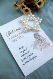 30 Adet İnci Yıldız Anahtarlık - Kişiye Özel - Kına Hediyesi - Söz Hediye - Bride To Be - 5