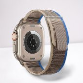 Cosmostech Akıllı Saat Watch için Uyumlu 42MM 44MM 45MM 49MM 1/2/3/4/5/6/se/7/8/ultra Hasır Kordon ve Kayışı Gri(Mavi) - 1