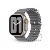 Cosmostech Akıllı Saat Watch için Uyumlu 42MM 44MM 45MM 49MM 1/2/3/4/5/6/se/7/8/ultra Akıllı Saat Silikon Kordon ve Kayışı Açık Gri - 1