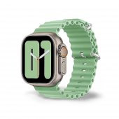 Cosmostech Akıllı Saat Watch için Uyumlu 42MM 44MM 45MM 49MM 1/2/3/4/5/6/se/7/8/ultra Akıllı Saat Silikon Kordon ve Kayışı Açık Yeşil - 1