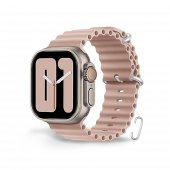 Cosmostech Akıllı Saat Watch için Uyumlu 42MM 44MM 45MM 49MM 1/2/3/4/5/6/se/7/8/ultra Akıllı Saat Silikon Kordon ve Kayışı Pembe - 1