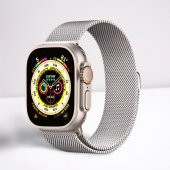 Cosmostech Akıllı Saat Watch için Uyumlu 42,44,45,49MM, 1/2/3/4/5/6/se/7/8/Ultra Metal Seri Kordon ve Kayışı Gümüş - 1