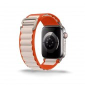 Cosmostech Akıllı Saat Watch için Uyumlu 42MM 44MM 45MM 49MM 1/2/3/4/5/6/se/7/8/ultra Çift Katman Kordon ve Kayışı Turuncu(Beyaz) - 1