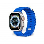 Cosmostech Akıllı Saat Watch için Uyumlu 42MM 44MM 45MM 49MM 1/2/3/4/5/6/se/7/8/ultra Akıllı Saat Silikon Kordon ve Kayışı Mavi - 1