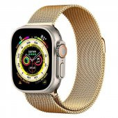 Cosmostech Akıllı Saat Watch için Uyumlu 42,44,45,49MM, 1/2/3/4/5/6/se/7/8/Ultra Metal Seri Kordon ve Kayışı Gold - 1