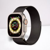 Cosmostech Akıllı Saat Watch için Uyumlu 42,44,45,49MM, 1/2/3/4/5/6/se/7/8/Ultra Metal Seri Kordon ve Kayışı Siyah - 1