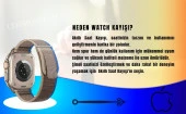 Cosmostech Akıllı Saat Watch için Uyumlu 42MM 44MM 45MM 49MM 1/2/3/4/5/6/se/7/8/ultra Hasır Kordon ve Kayışı Koyu Gri(Turuncu) - 5