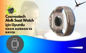 Cosmostech Akıllı Saat Watch için Uyumlu 42MM 44MM 45MM 49MM 1/2/3/4/5/6/se/7/8/ultra Hasır Kordon ve Kayışı Koyu Gri(Turuncu) - 7