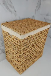 Digithome Dikdörtgen Katlanabilir Kelebek Desenli Hasır Bambu Kirli Çamaşır Sepeti Kahverengi - CL-11045 thumbnail 1