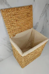 Digithome Dikdörtgen Katlanabilir Kelebek Desenli Hasır Bambu Kirli Çamaşır Sepeti Kahverengi - CL-11045 thumbnail 4