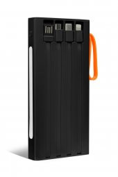 Powerway 10.000 Mah Pd 22.5W Dahili Kablolu Hızlı Şarj Gerçek 10.000 Mah QC10 Siyah Powerbank - 3