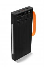 Powerway 10.000 Mah Pd 22.5W Dahili Kablolu Hızlı Şarj Gerçek 10.000 Mah QC10 Siyah Powerbank - 4
