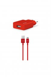 Ttec 2SCS20CK SmartCharger 2.1A Seyahat Şarj Aleti + USB-A - USB-C Kablo Kırmızı - 1