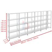 5 Katlı 6'lı Galvaniz Çelik Raf - Depo, Arşiv, Kiler, Dosya, Market Rafı  59x75 cm 200 cm 1.50 mm thumbnail 2