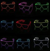 Sarı Led Parti Gözlüğü Led Işıklı Pilli Yılbaşı Düğün Eğlence UV400 neon parti gözlüğü HJ-LPG-01 - 4