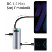 BASEUS 100W 7in1 Type-C HUB Adaptör Çoklayıcı Type-C 2*USB 3.0 HDMI 4K HD RJ45 SD TF Girişli - 4