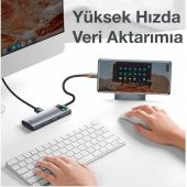 BASEUS 100W 7in1 Type-C HUB Adaptör Çoklayıcı Type-C 2*USB 3.0 HDMI 4K HD RJ45 SD TF Girişli - 6