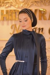 AFRA LACİVERT ABİYE ELBİSE - 2