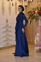 AFRA LACİVERT ABİYE ELBİSE - 6