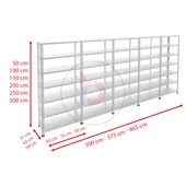 7 Katlı 5'li Galvaniz Çelik Raf - Depo, Arşiv, Kiler, Dosya, Market Rafı  31x93 cm 200 cm 1.00 mm thumbnail 2