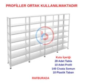 7 Katlı 4'lü Galvaniz Çelik Raf - Depo, Arşiv, Kiler, Dosya, Market Rafı  31x93 cm 150 cm 0.70 mm thumbnail 1