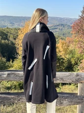 KADIN TASARIM DÖRT İPLİK KALIN PENYE KABAN SİYAH - BUTİK ESRA KANDEMİR A1971 thumbnail 8