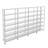 7 Katlı 4'lü Galvaniz Çelik Raf - Depo, Arşiv, Kiler, Dosya, Market Rafı  59x75 cm 300 cm 1.00 mm - 1