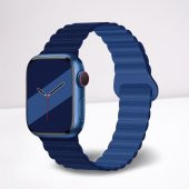 Cosmostech Akıllı Saat Watch için Uyumlu 42MM 44MM 45MM 49MM 1/2/3/4/5/6/se/7/8/ultra Magnetli Kordon ve Kayışı Açık Lacivert - 1