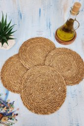 Hasır Nihale Ahşap Tencere Tava Çaydanlık Atlığı Nihale Seti 4 lü Set thumbnail 1