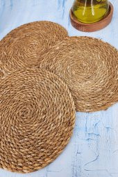 Hasır Nihale Ahşap Tencere Tava Çaydanlık Atlığı Nihale Seti 4 lü Set thumbnail 2