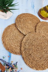 Hasır Nihale Ahşap Tencere Tava Çaydanlık Atlığı Nihale Seti 4 lü Set thumbnail 3