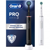 Oral-B Pro 3 3900 Siyah Beyaz 2'Li Şarj Edilebilir Diş Fırçası Seti - 1